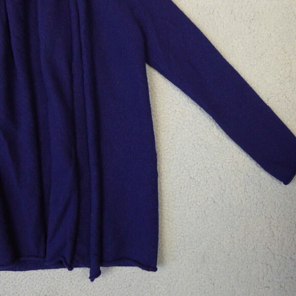 Vintage Tweeds Cardigan Sweater Womens Small Blue Open Front Merino Wool - Picture 3 of 10